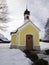 Maria Rast chapel in wintry landscape, Mittenwald, Germany