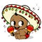 Mariachi baby boy playing with the maracas. Vector illustration