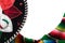 Mariachi hat and colorful serape with copy space.