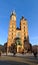 Mariacki cathedral at main square in old city of Krakow