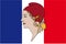 Marianne symbol and france flag