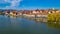 Maribor - Breathtaking panorama of glistening Drava River as it gracefully winds its way through