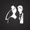 Maried couple icon on black background for graphic and web design, Modern simple vector sign. Internet concept. Trendy symbol for