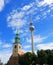 Marienkirche and the Fernseturm tower in Berlin germany