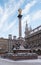 Marienplatz monument in the old town of munich in winter