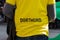 MARIENPLATZ, MUENCHEN, APRIL 6, 2019: shirt of a borussia dortman fan with the logo of the soccer team