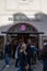 MARIENPLATZ, MUENCHEN, APRIL 6, 2019: trourist walking in and out of the FC Bayern store at the Marienplatz