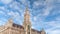 Marienplazt Old Town Square with Town Hall Clock Tower Glockenspiel timelapse.