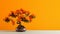 Marigold Bonsai Tree: English Ipa Minimalist Desktop Wallpaper In Fantastic Hd