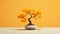 Marigold Bonsai Tree: English Ipa Minimalist Desktop Wallpaper In Fantastic Hd