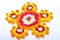 Marigold Flower rangoli Design for Diwali Festival , Indian Festival flower decoration