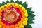 Marigold Flower rangoli Design for Diwali Festival , Indian Festival flower decoration