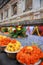 Marigold garland at Mahabodhi temple Bodhgaya India