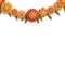 Marigold. Green Leaf Garland. Yellow Orange Paper Cut Flower. Indian Festival Flower and Mango leaf. Happy Diwali