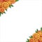 Marigold. Green Leaf Garland. Yellow Orange Paper Cut Flower. Indian Festival Flower and Mango leaf. Happy Diwali