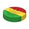 Marijuana leaf with rastafarian colors icon