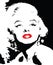 Marilyn monroe black and white with red lips