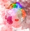 Marilyn monroe portrait, gay icon, portrait of woman with rainbow hair. LGBT concept idea icon. Vector watercolor style