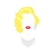 Marilyn Monroe vector portrait, diva icon blond woman with jewels