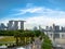 Marina barrage SINGAPORE - NOV 25, 2018: The place is a dam built at the confluence of five rivers, across the Marina Channel