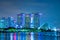 Marina Bay Sands and Supertree grove at night, Singapore