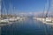 Marina boat masts and reflections on a sunny summer day blue sea in Fethiye, Mugla, Turkey. For Holiday is best touristic destinat