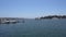 Marina del Rey, Los Angeles, California, USA - July 26, 2019. The ship enters the port. Beautiful view of Marina del Rey