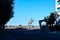 Marina di Cecina, panoramic view of Largo Cairoli in the morning on a sunny summer day