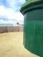 Marina di Pisa - 19 May 2019 - View of Two lighthouses, one red and one green at the Port of Marina di Pisa.