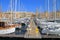 Marina full of yachts near the city of Birgu in Malta