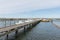 Marina harbor with wooden jetty near Goteborg, Sweden