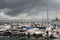 Marina on Lake Geneva in the early morning, Montreux, Switzerland