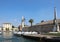 Marina in the Lazise Town with boats near Garda Lake