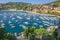 Marina of Lerici with the colorful houses from above castle,Liguria, Italy