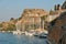 Marina next to the Old citadel in Corfu Town Greece