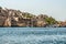 Marina Philae EGYPT 20.05.2018 - Old Nubian Guest House Philae and Restaurant with Tourists boats