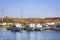 Marina: Pleasure sightseeing boats on the Parking lot of boat Pa