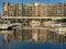 Marina reflections with yachts