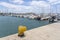 Marina of Rethimno, Crete, Greece with the many boats and the Venetian Fortezza Castle in the background