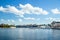 Marina in Stockholm, Sweden with ships and yachts