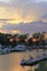 Marina Sunset with Yachts and Watercrafts