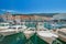 Marina in town of Cres, waterfront, Island of Cres, Kvarner, Croatia