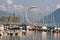 Marina with yachts in Lake Geneva in Lausanne in Switzerland