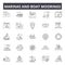 Marinas and boat moorings line icons, signs, vector set, linear concept, outline illustration