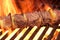 Marinated BBQ Meat Or Beef Kebab Kabob On Hot Grill
