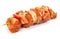 Marinated pork and ham kebab stick