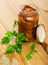 Marinated saffron milkcap mushrooms and fresh parsley