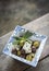 Marinated spanish olives and feta cheese tapas in barcelona restaurant