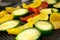 Marinated vegetables prepared for grill