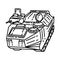 Marine Amphibious Assault Vehicle Icon. Doodle Hand Drawn or Outline Icon Style